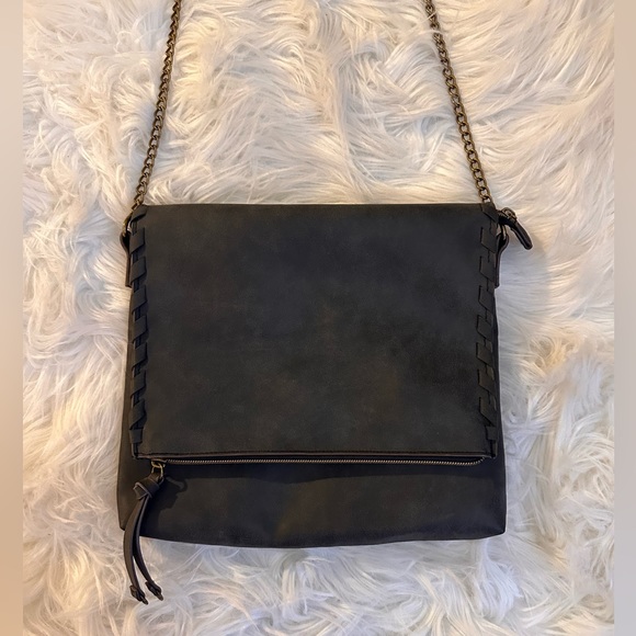 T-shirt and Jeans gray faux suede bag OS - Picture 2 of 6